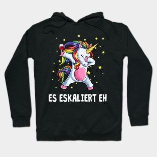 Es Eskaliert Eh Dabbing Unicorn Einhorn Wein Hoodie